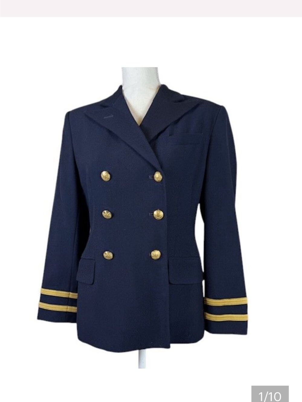 Ralph Lauren Navy Sailor Blazer with Subtle Satin Lining Nautical Preppy - Picture 2 of 7
